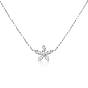 Diamond Delicate Flower Necklace