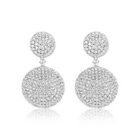 Diamond Double Disc Dangle Earrings