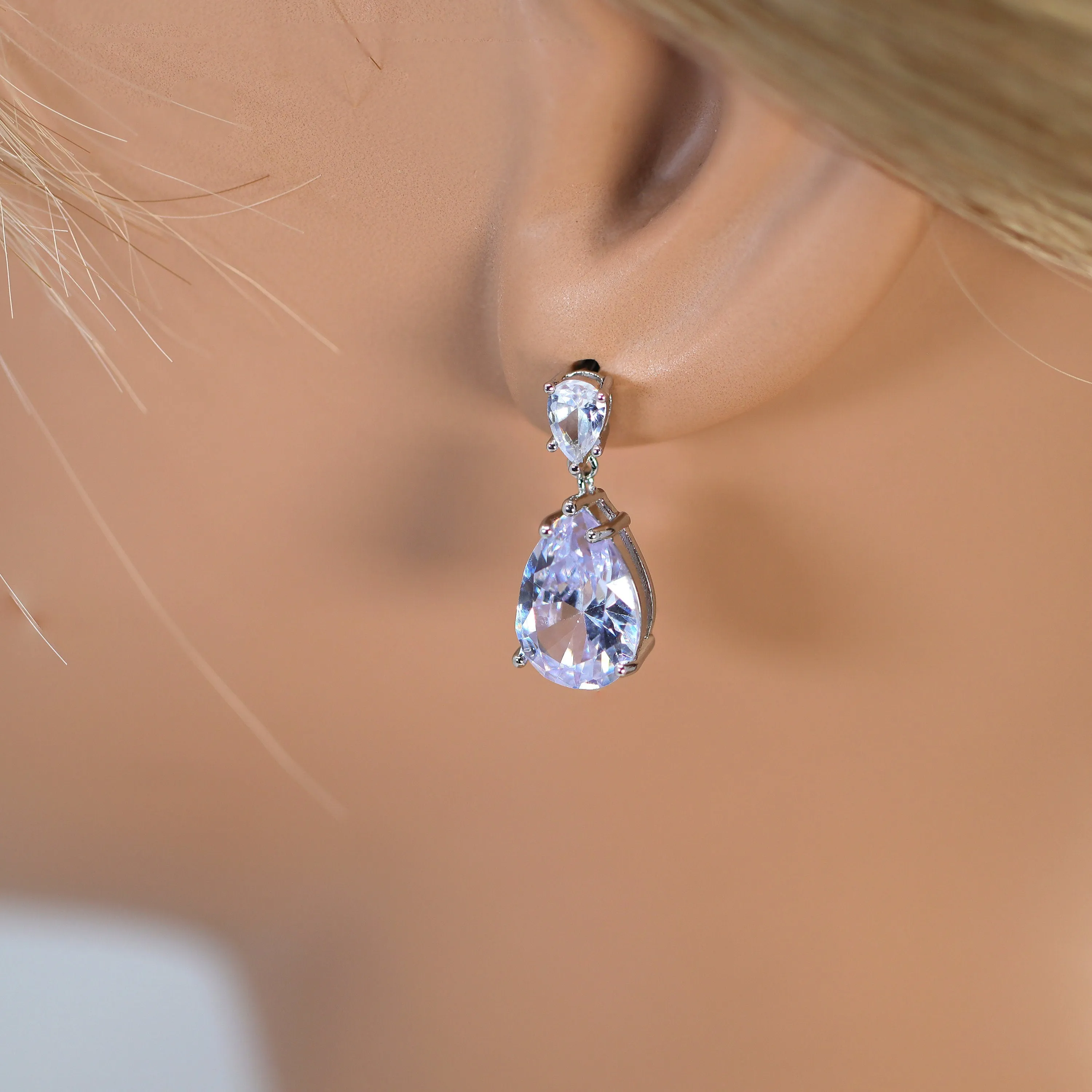 Diamond Drop Earrings, Crystal Earrings, Long Bridal Jewelry, Bridal Earrings, Crystal Bridal Earrings, Statement Earrings Cz