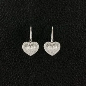 Diamond Heart shaped Dangle Earrings