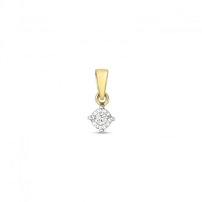 Diamond Jewellery 9ct Gold Diamond Illusion Set Pendant PD110