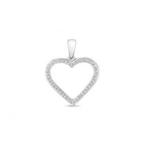 Diamond Jewellery 9ct White Gold Diamond Heart Pendant PD149W