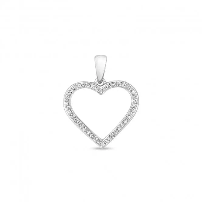 Diamond Jewellery 9ct White Gold Diamond Heart Pendant PD149W