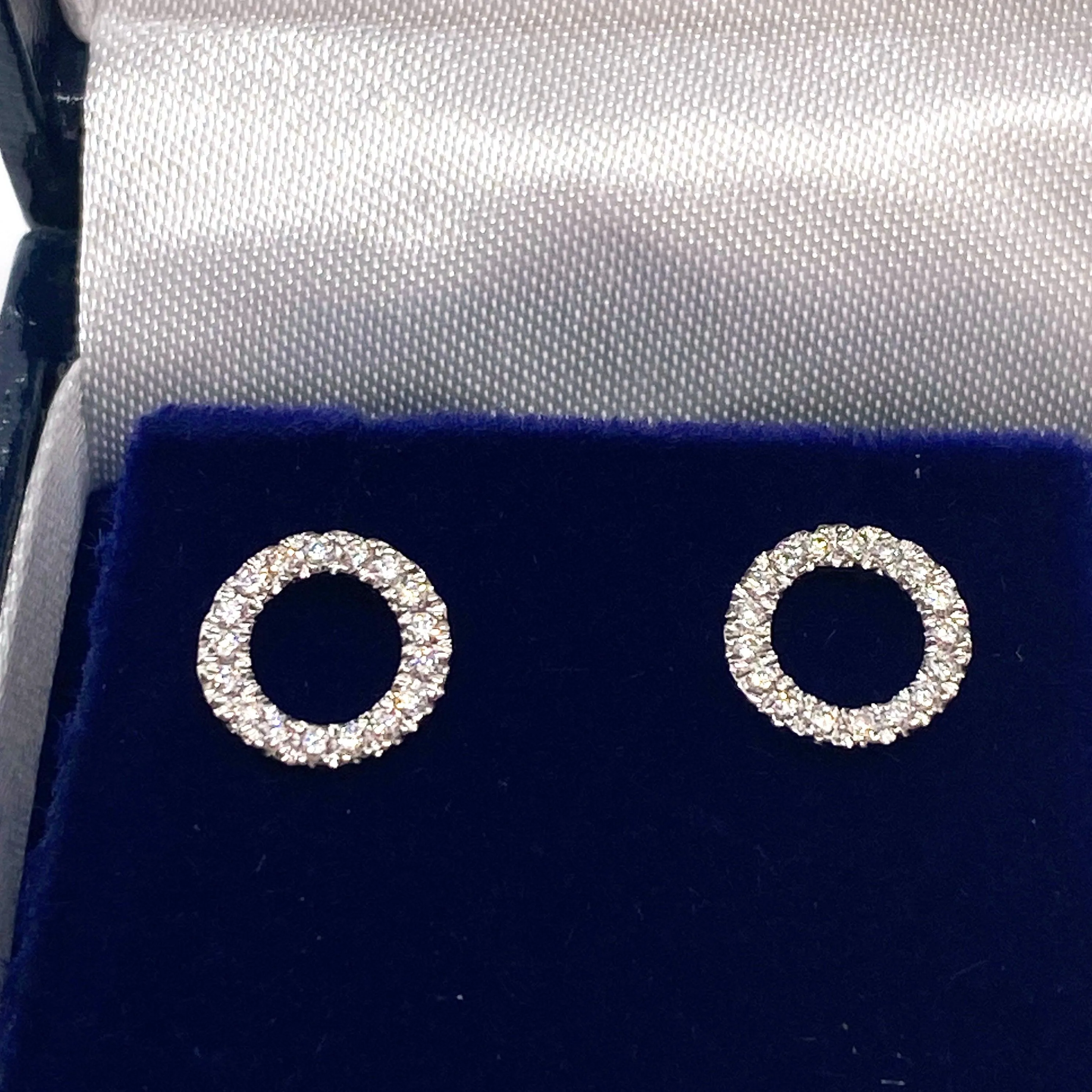 Diamond Open Circle Stud Earrings