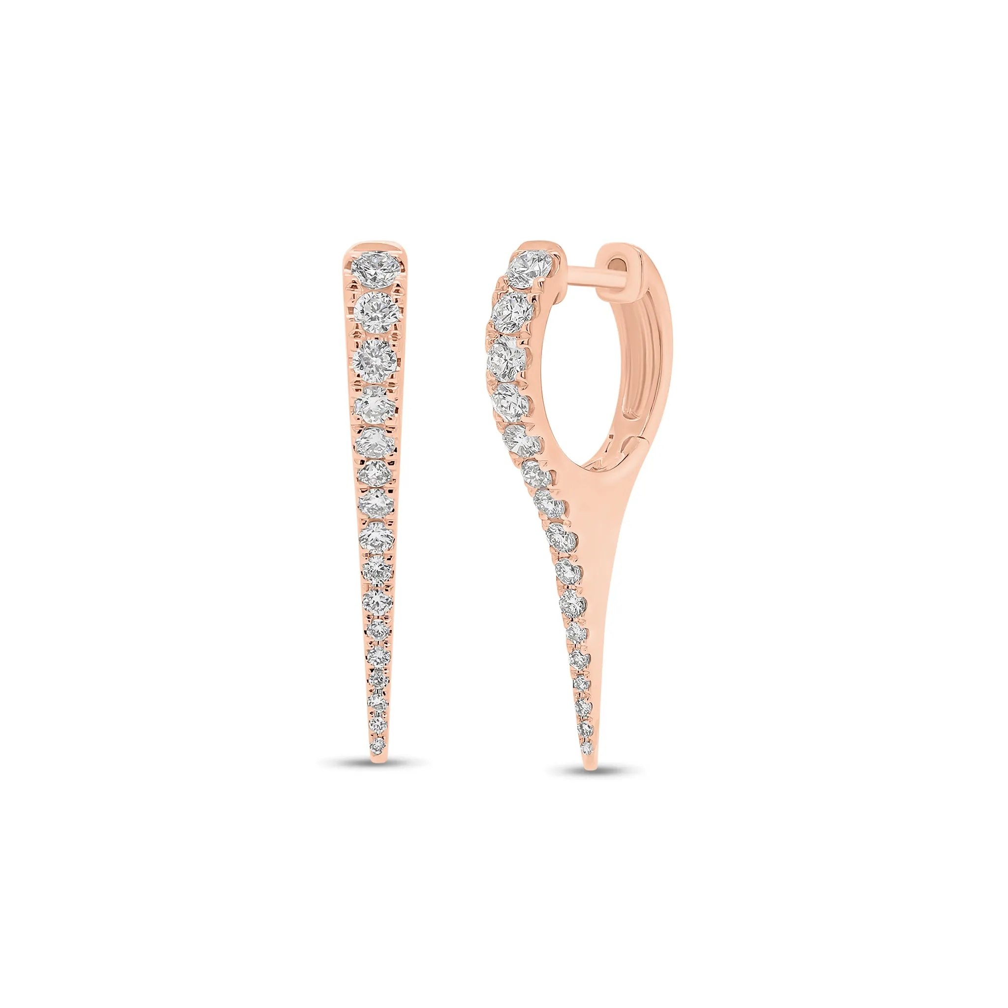 Diamond Spike Huggie Earrings