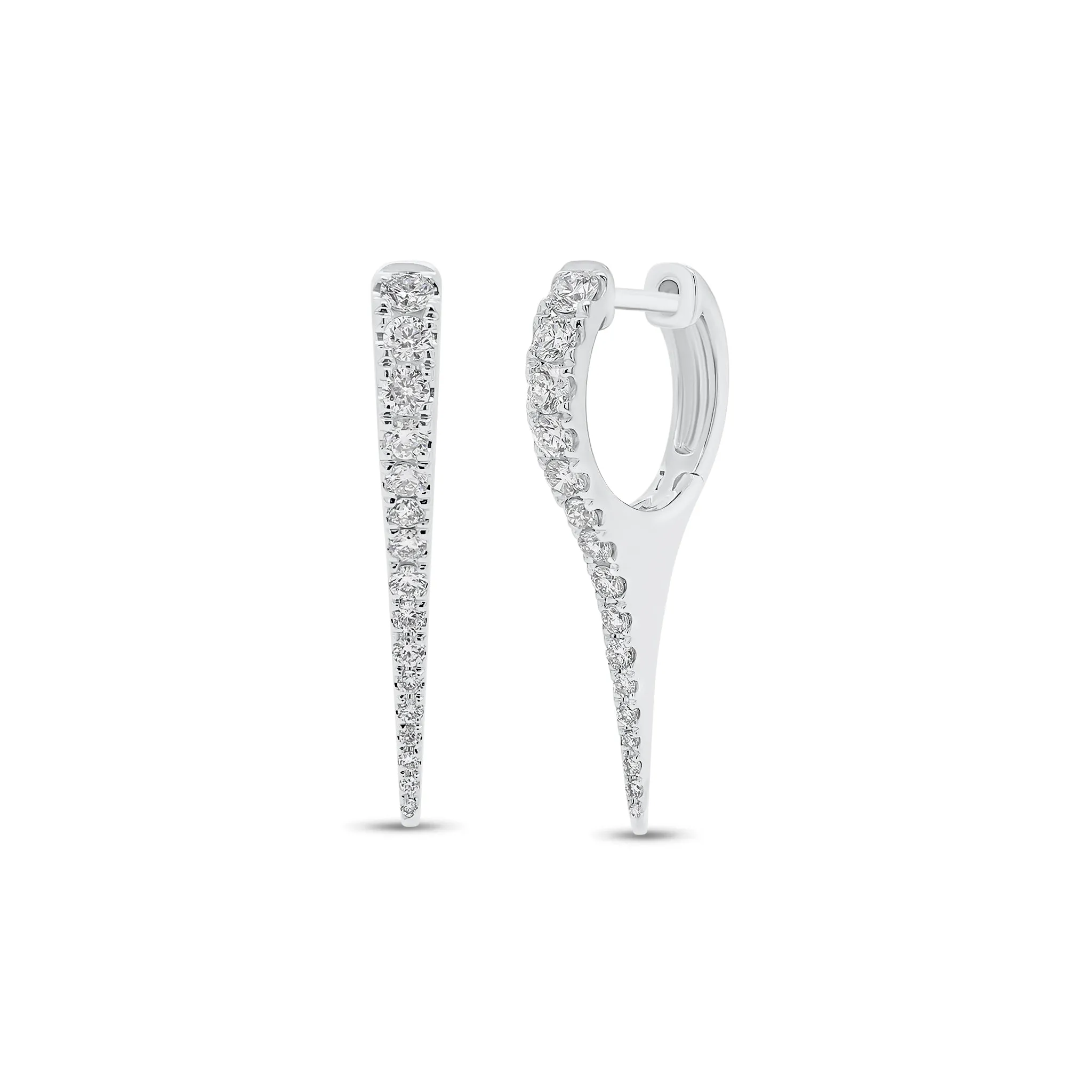 Diamond Spike Huggie Earrings