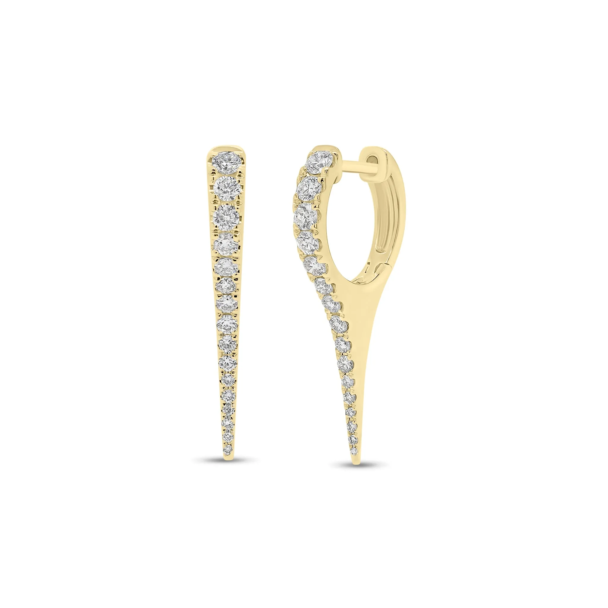 Diamond Spike Huggie Earrings