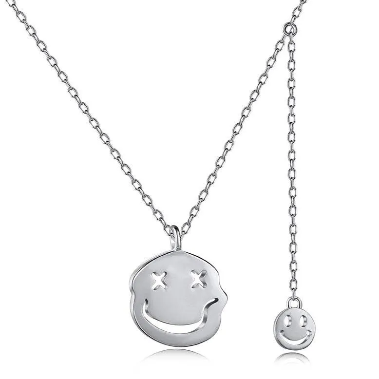 Double Happy Face Pendant Necklace