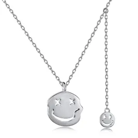 Double Happy Face Pendant Necklace