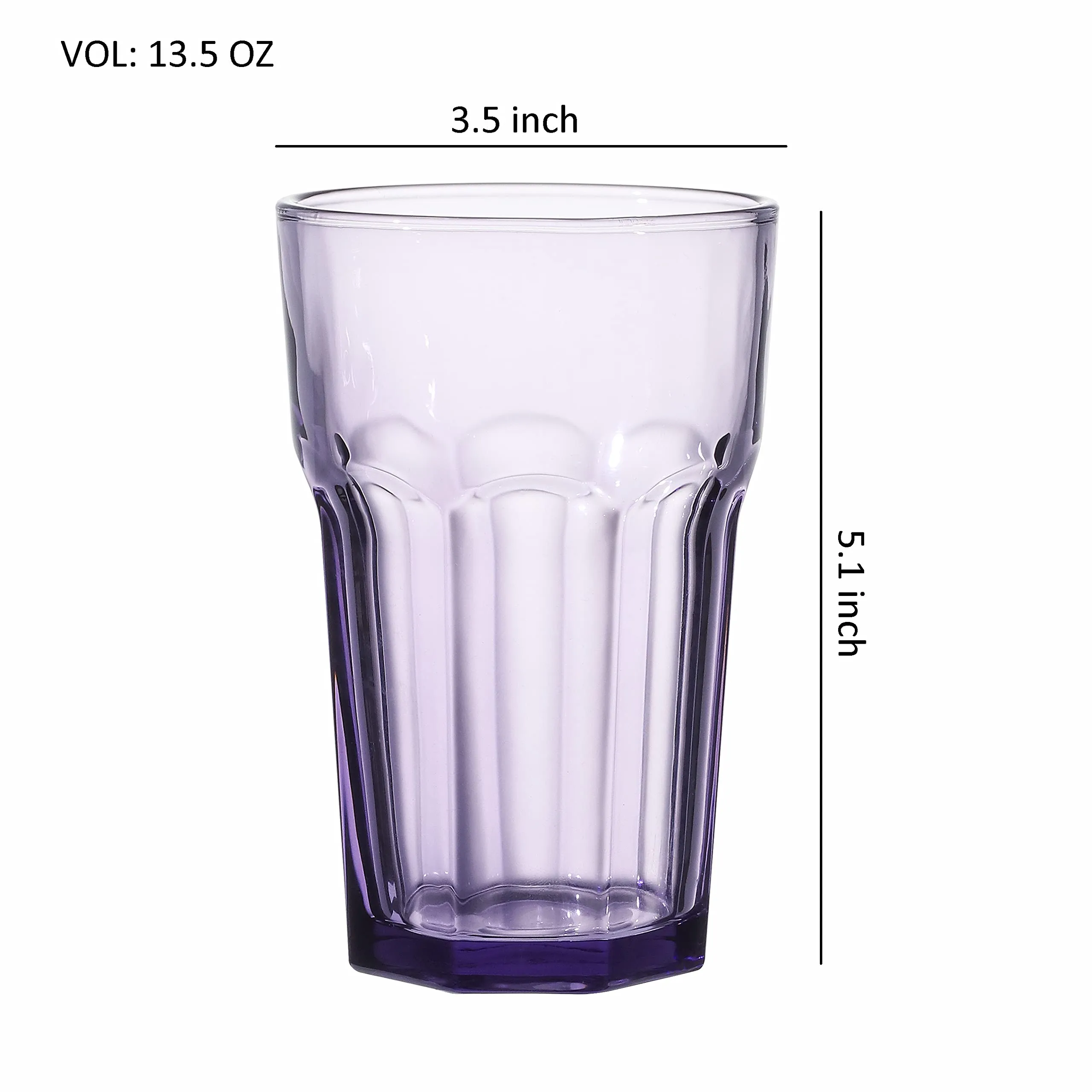 Double Old Fashioned Glasses Beverage Glass Cup,Colored Tumblers and Water Glasses,Set