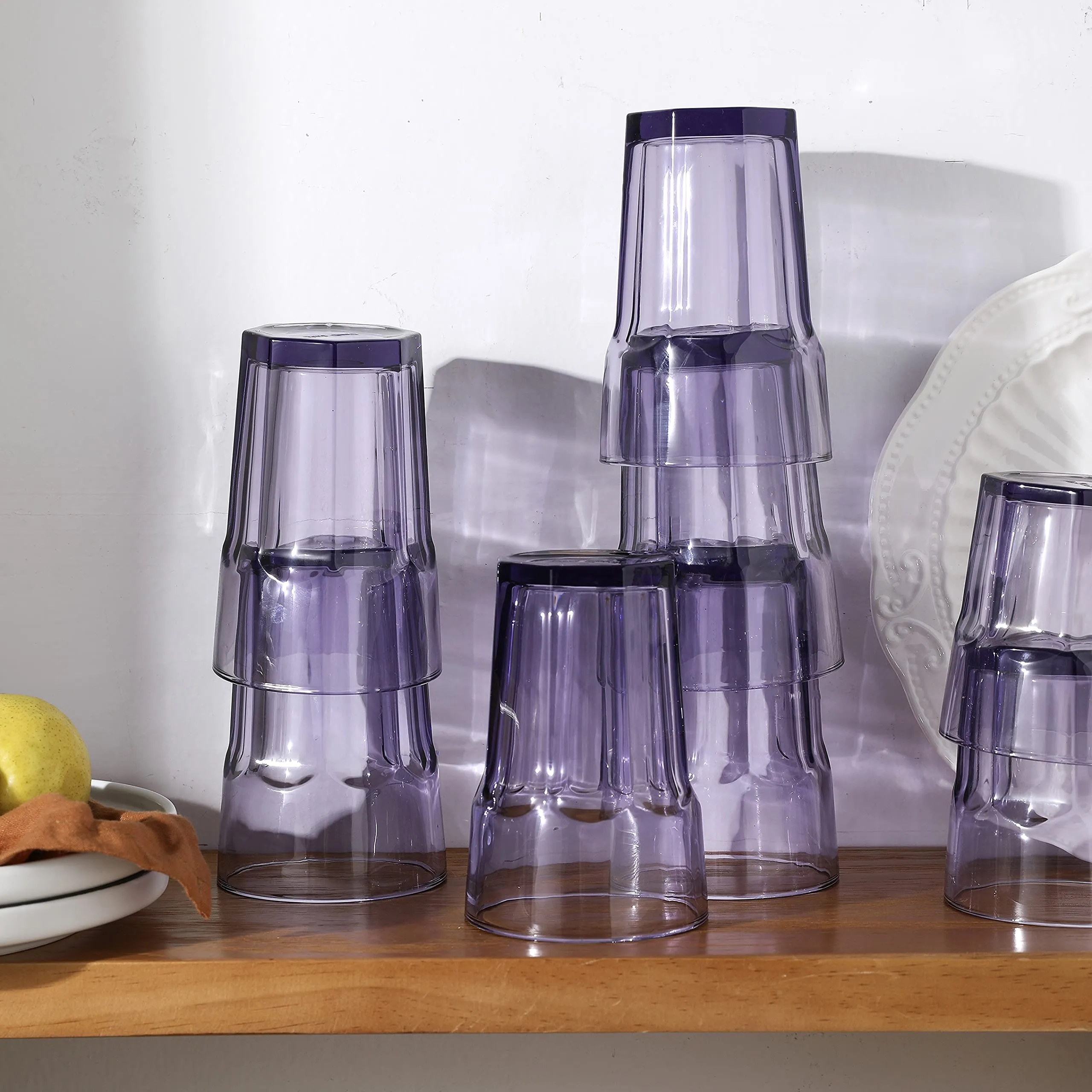 Double Old Fashioned Glasses Beverage Glass Cup,Colored Tumblers and Water Glasses,Set