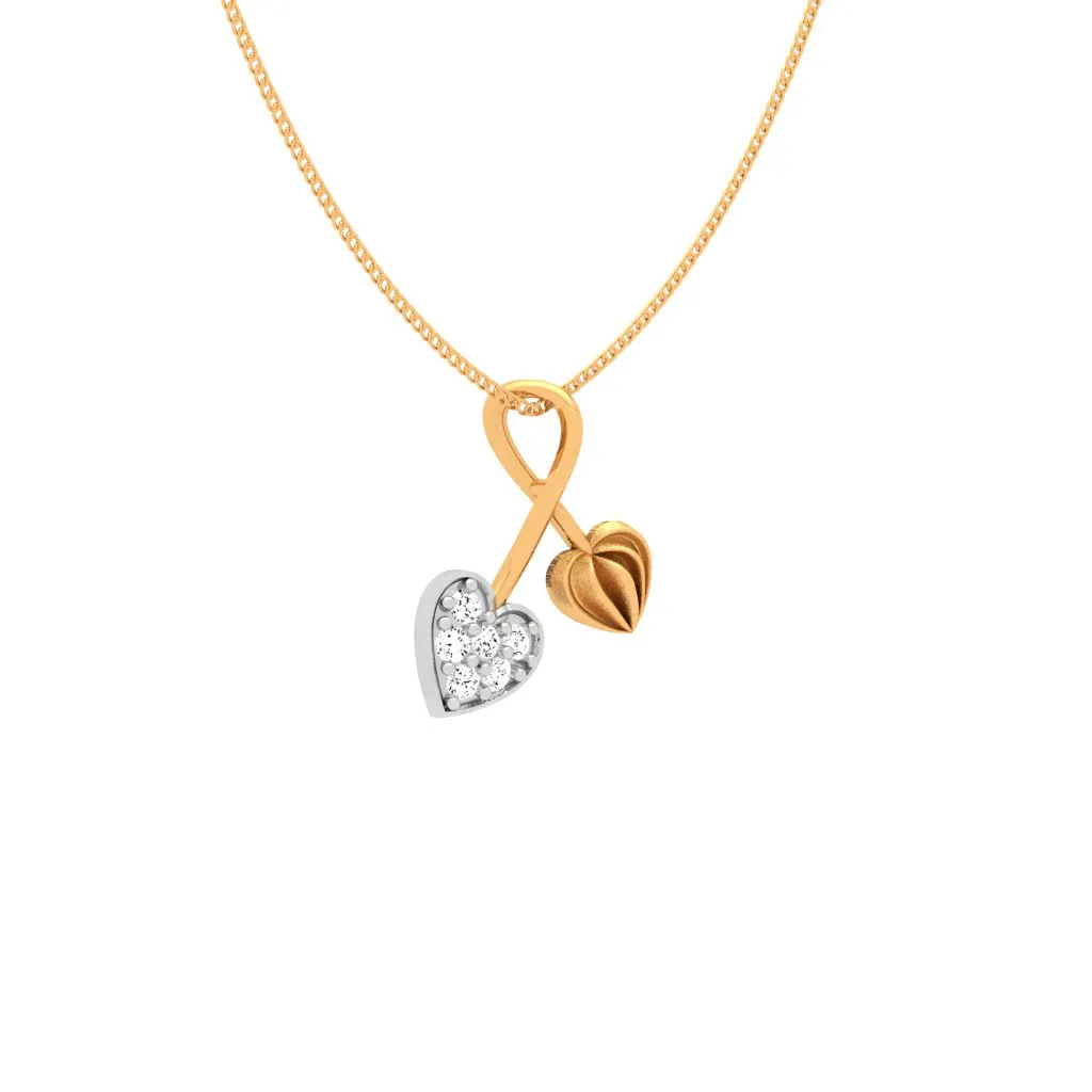 Dual Heart Diamond Pendant