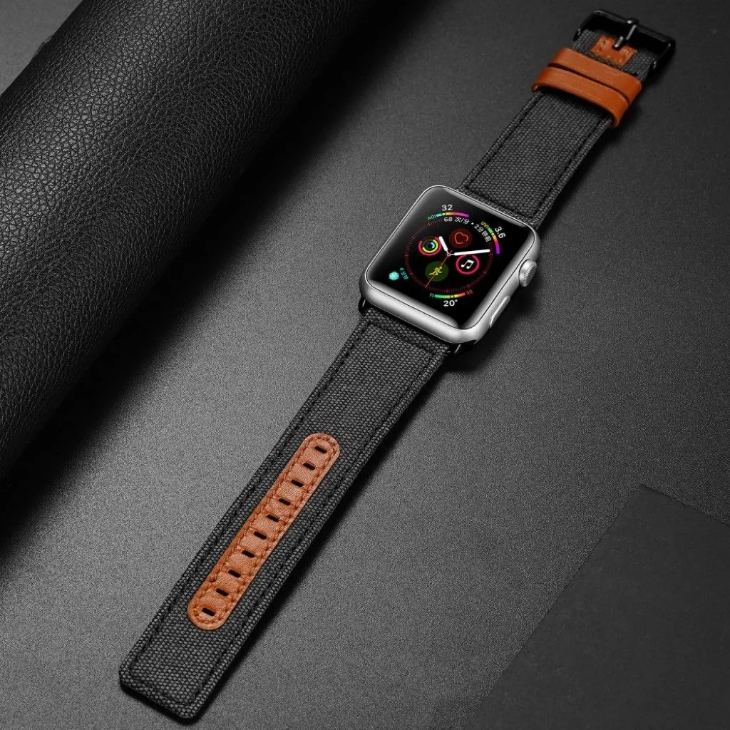 DUX DUCIS Apple Watch Series 5 44mm leather watch band - Black