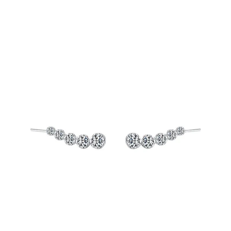 Elegant S925 Sterling Silver Zircon Earrings with Unique Japanese and Korean Design