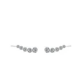 Elegant S925 Sterling Silver Zircon Earrings with Unique Japanese and Korean Design