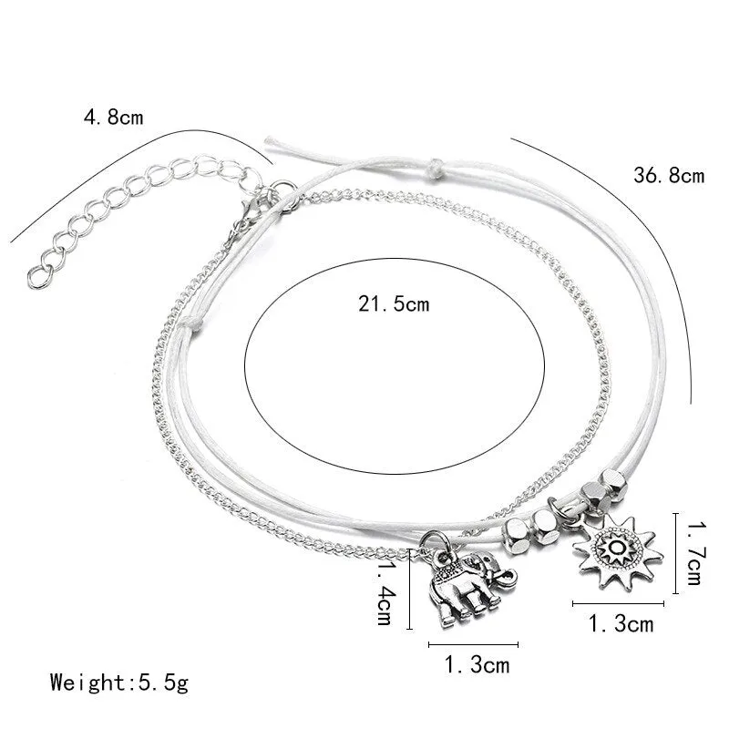 Elephant Sun Charms Rope Pendant