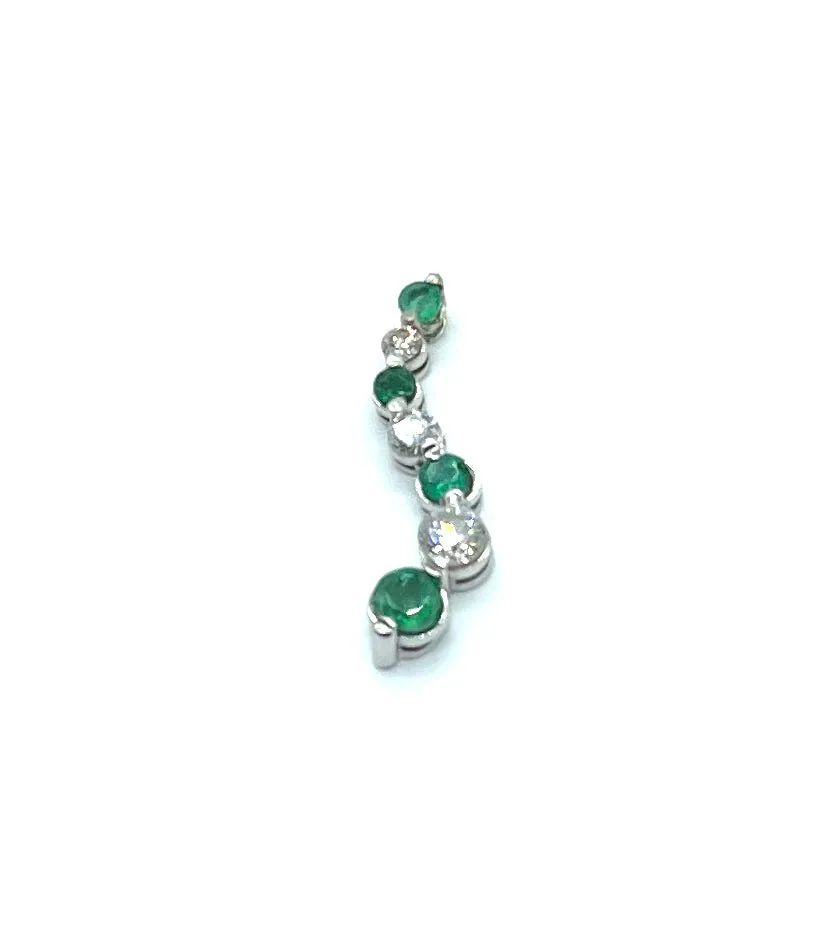 Emerald and diamond journey pendant