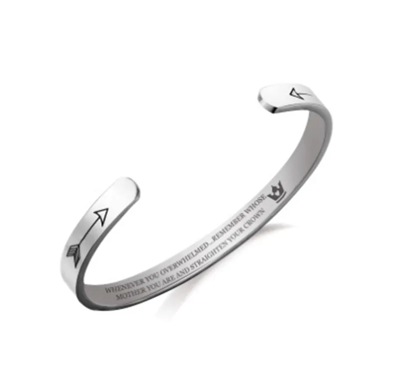 European and American C-shaped arrow titanium steel bracelet