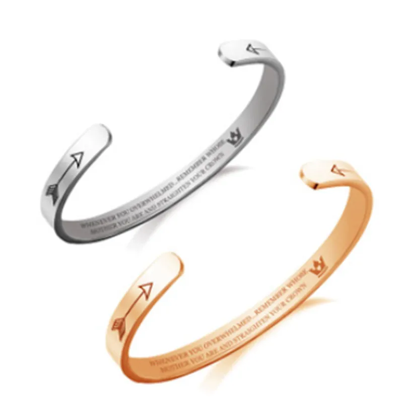 European and American C-shaped arrow titanium steel bracelet