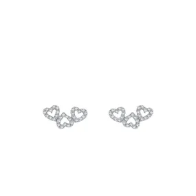 Everyday Genie S925 Sterling Silver Zircon Inlay Stud Earrings