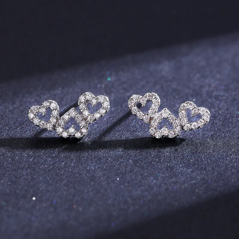 Everyday Genie S925 Sterling Silver Zircon Inlay Stud Earrings