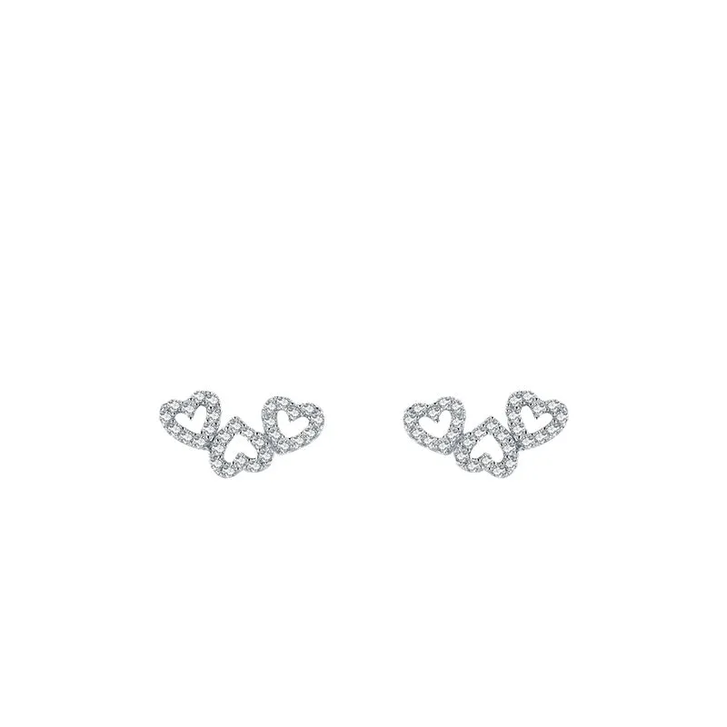 Everyday Genie S925 Sterling Silver Zircon Inlay Stud Earrings