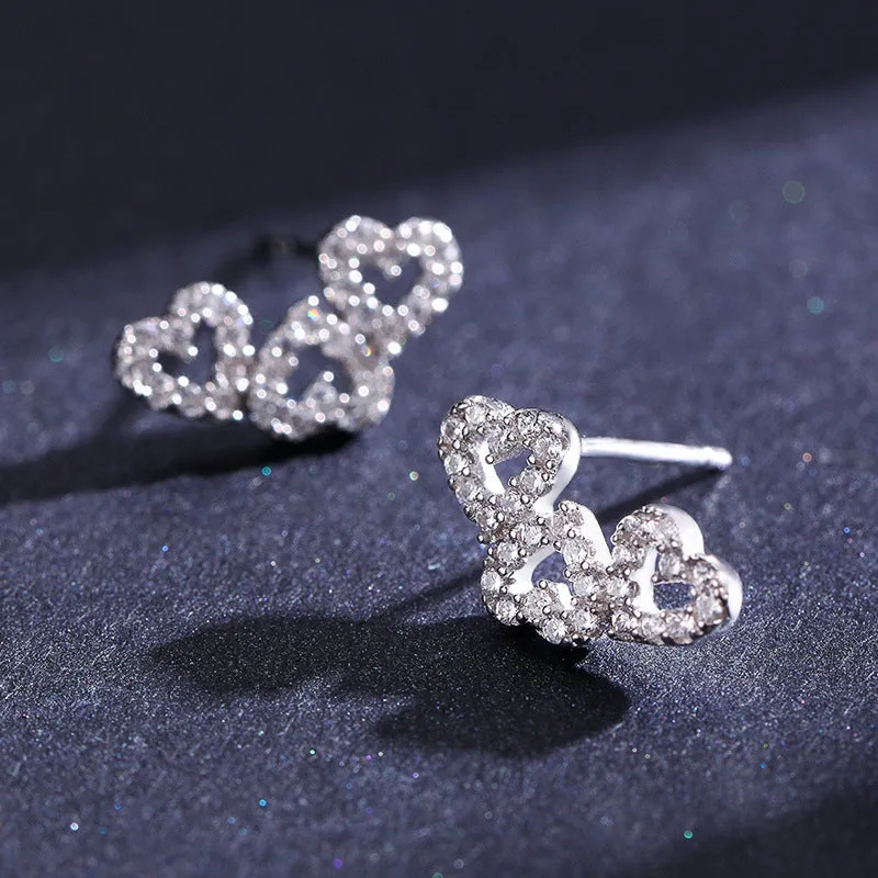 Everyday Genie S925 Sterling Silver Zircon Inlay Stud Earrings