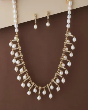 Exquisite Real Pearl Necklace Set