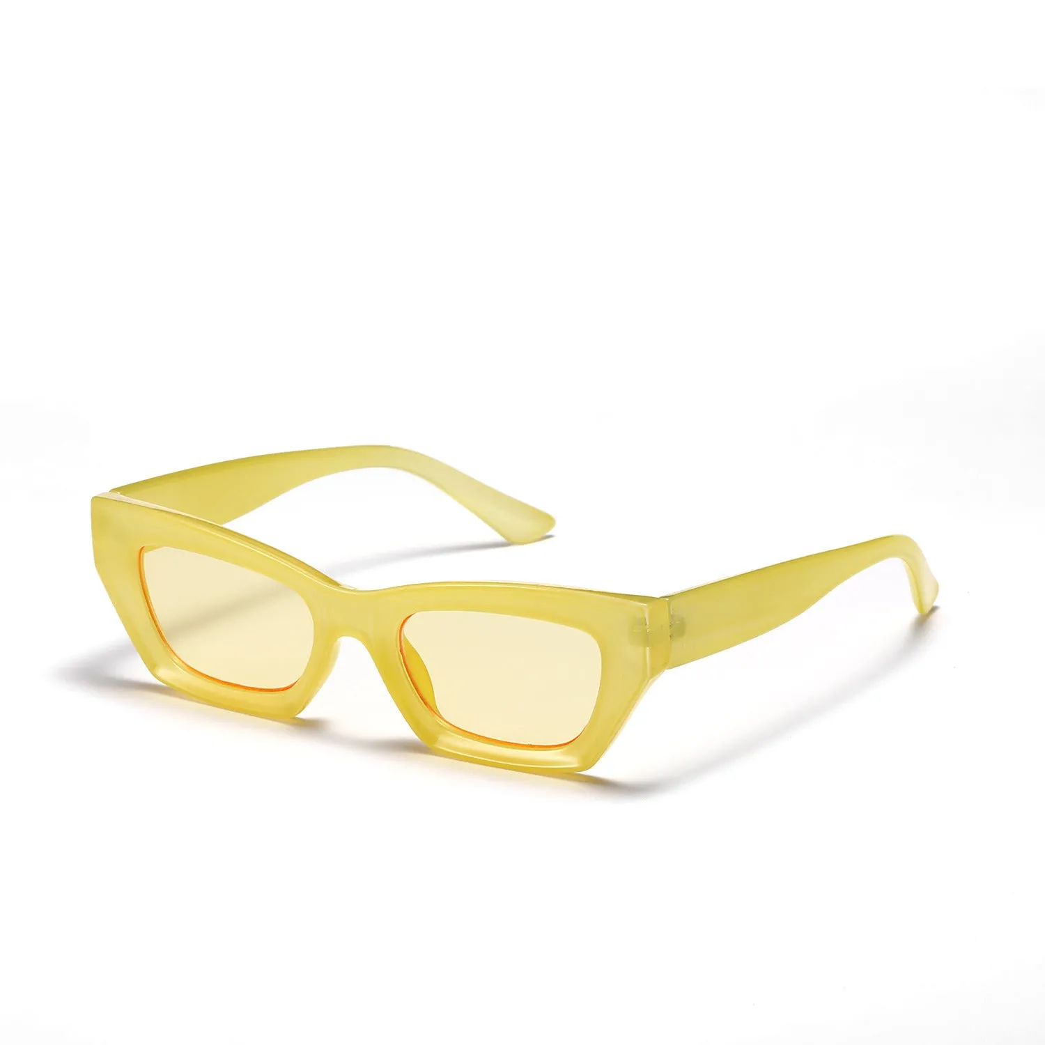 Fashion Cat Eye Leopard Yellow Sun Glasses