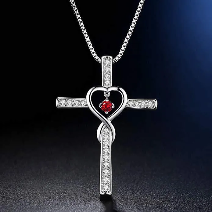 Fashion Cross Religious Belief Inlaid Zircon Pendant