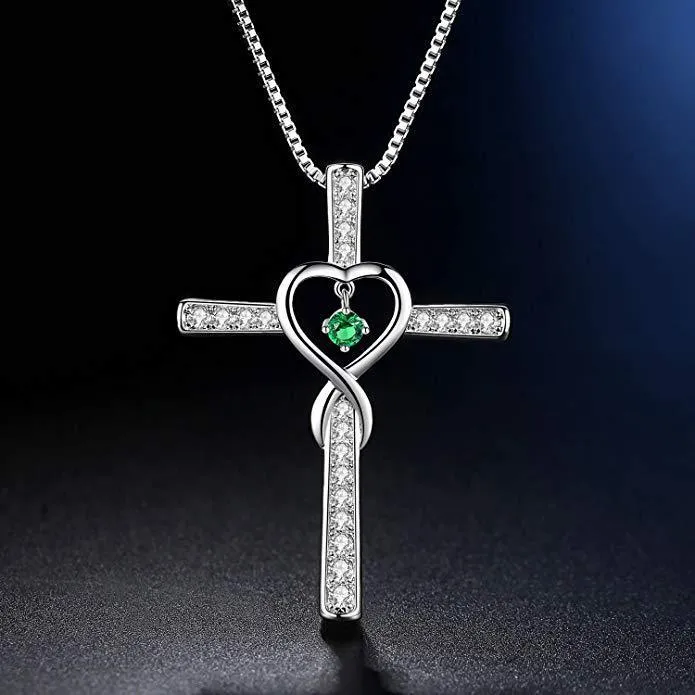 Fashion Cross Religious Belief Inlaid Zircon Pendant