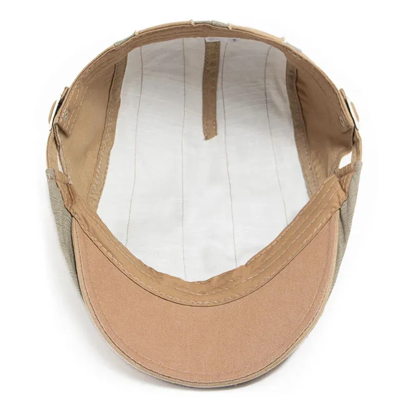 Fashion Embroidery Letter A Cotton Flat Cap