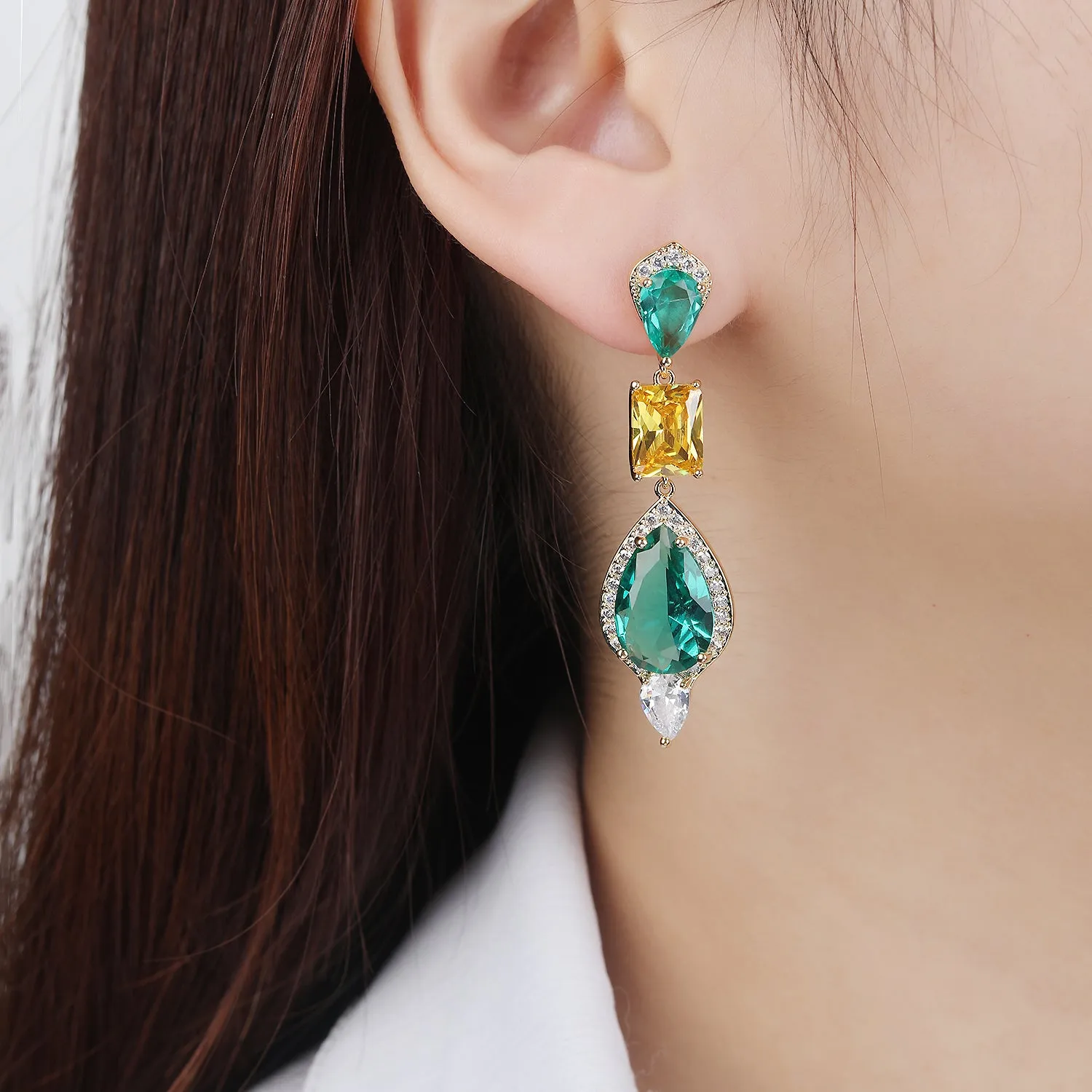 Fashion Zircon Water Drop Earring, Women's Girl's Gatherings Jewelry CE11681