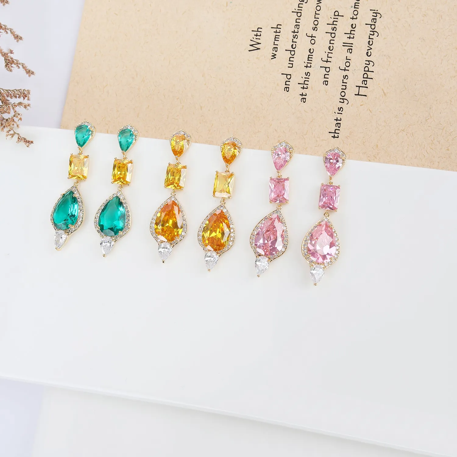 Fashion Zircon Water Drop Earring, Women's Girl's Gatherings Jewelry CE11681