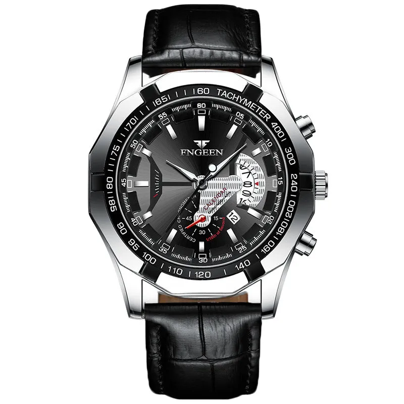 Fenzun Watch Waterproof Non-Mechanical Watch Large Dial Watch Oversized New Concept Calendar Watch Creative Technology