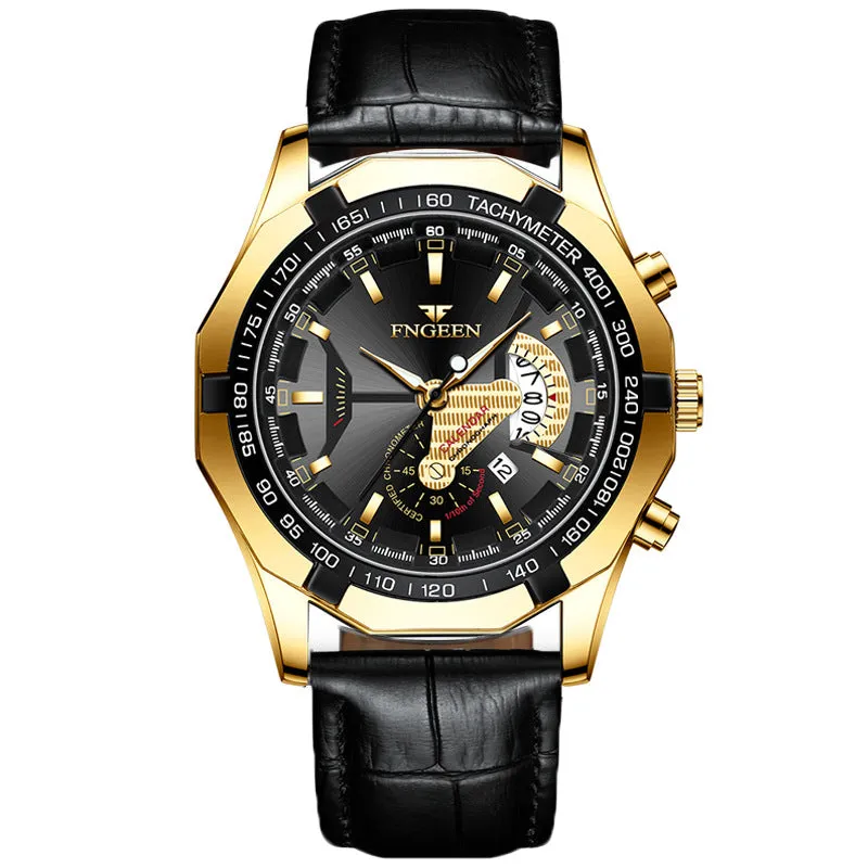 Fenzun Watch Waterproof Non-Mechanical Watch Large Dial Watch Oversized New Concept Calendar Watch Creative Technology