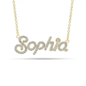 Full-Cut Diamond Nameplate Necklace