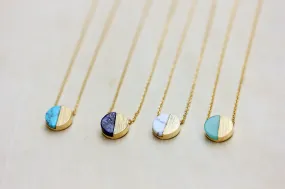 Gemstone Split Circle Necklace