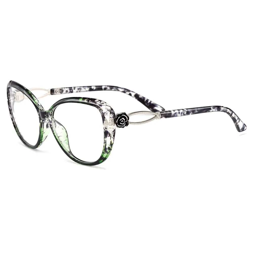 Gmei Women's Eyeglasses Ultra-Light Tr90 Big Frame Cat Eye M1772