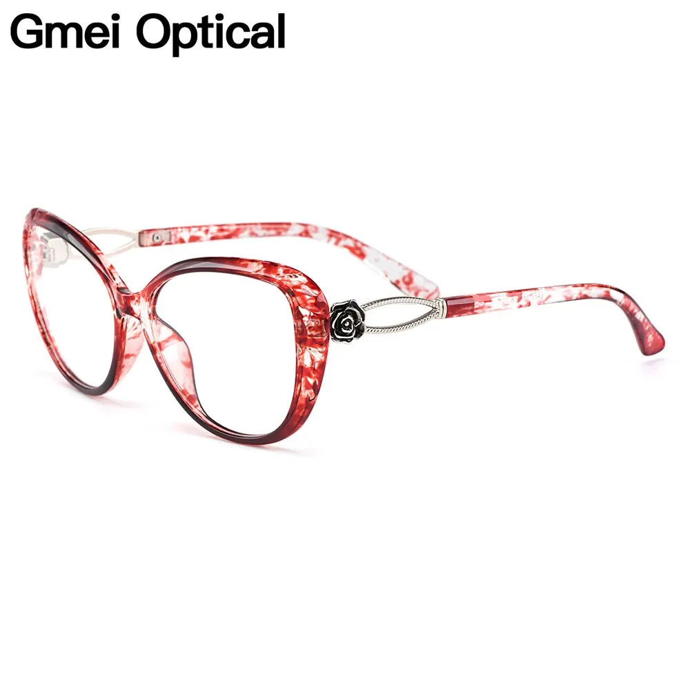 Gmei Women's Eyeglasses Ultra-Light Tr90 Big Frame Cat Eye M1772