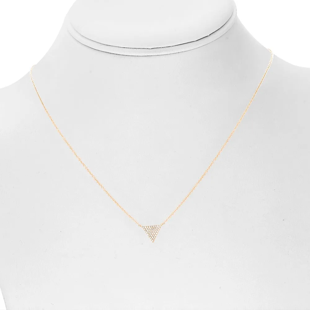 GOLD DIAMOND PAVE TRIANGLE NECKLACE