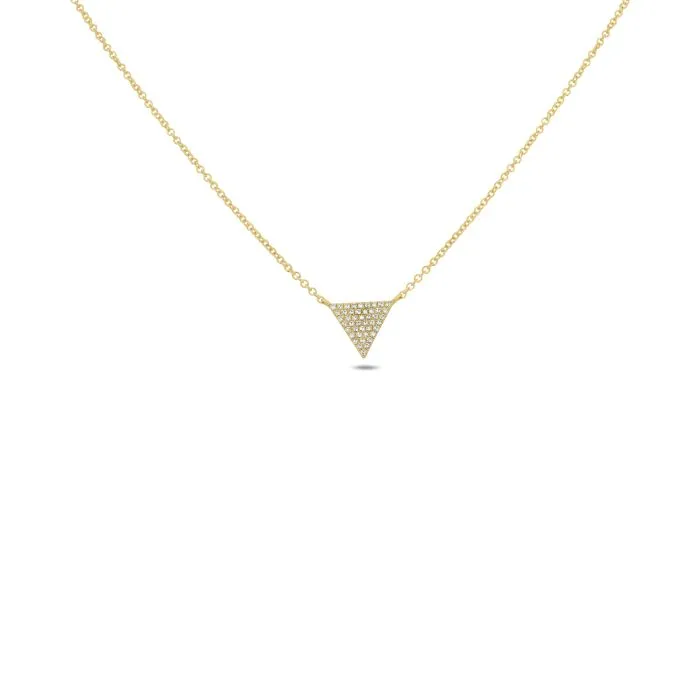 GOLD DIAMOND PAVE TRIANGLE NECKLACE