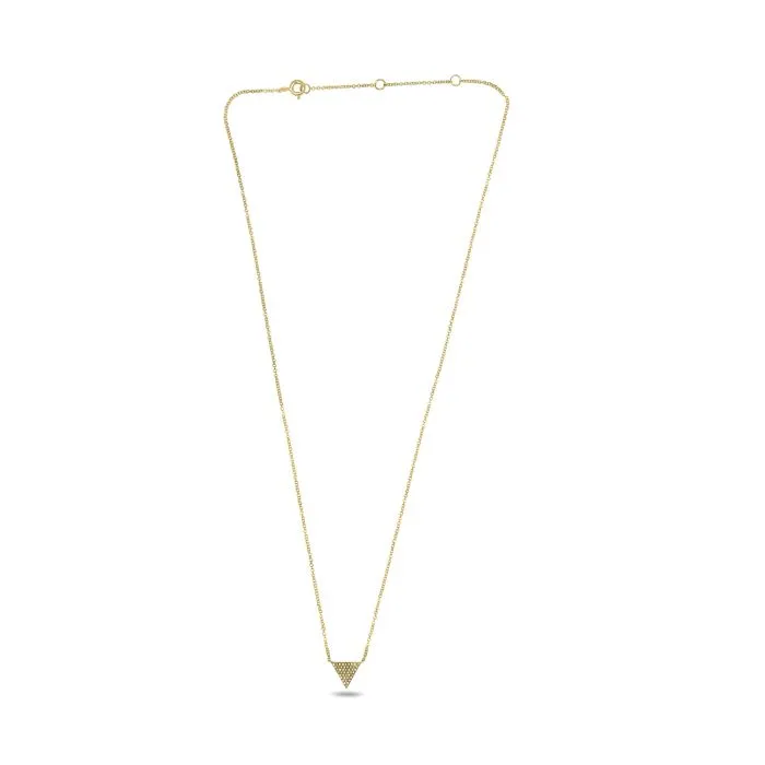 GOLD DIAMOND PAVE TRIANGLE NECKLACE