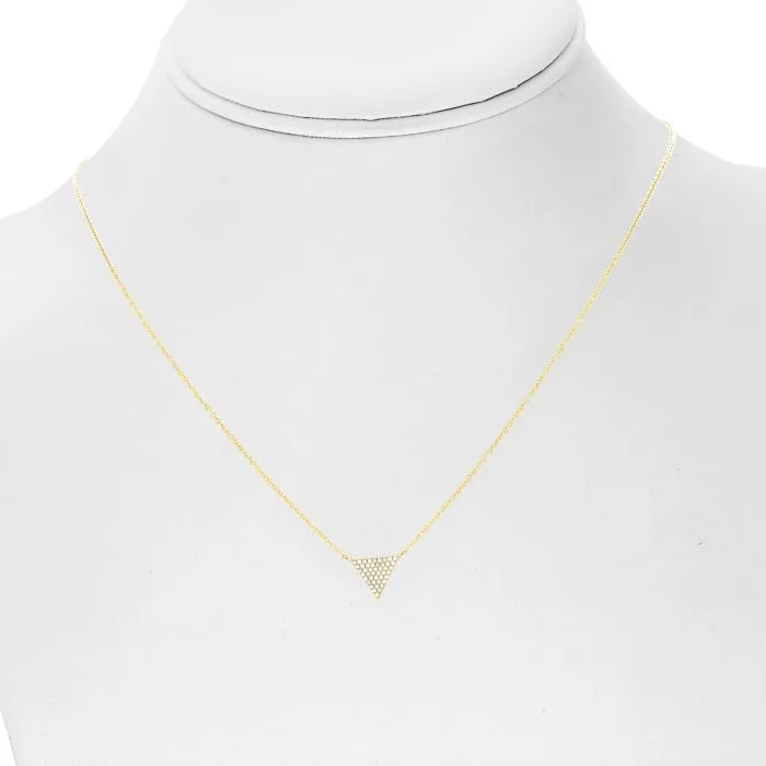 GOLD DIAMOND PAVE TRIANGLE NECKLACE