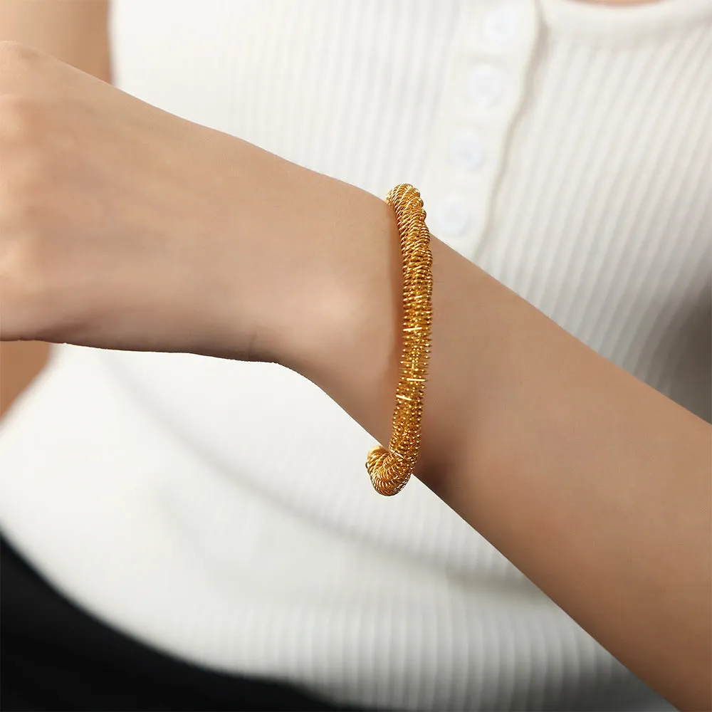 Golden Geometric Hollow Bracelet - Everyday Genie Collection