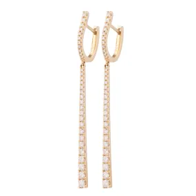 Gradient Diamond Pendulum Bar Earrings