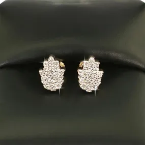 Hamsa Diamond Earrings .39cttw 10K Yellow Gold