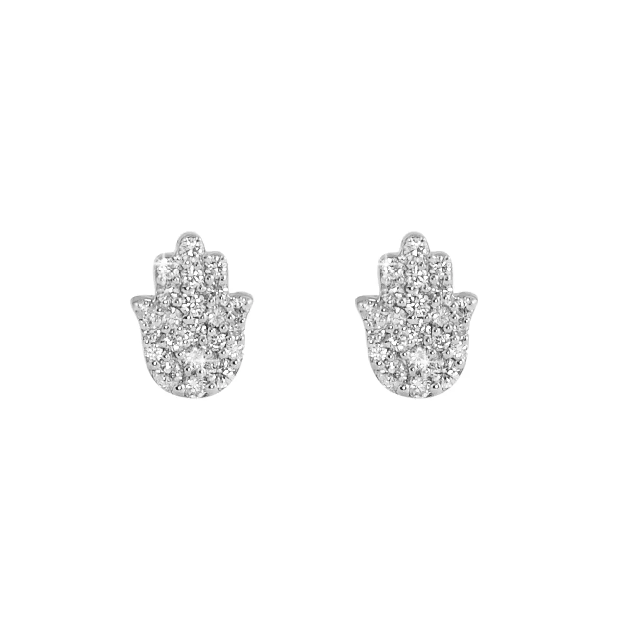 Hamsa Diamond Earrings .39cttw 10K Yellow Gold