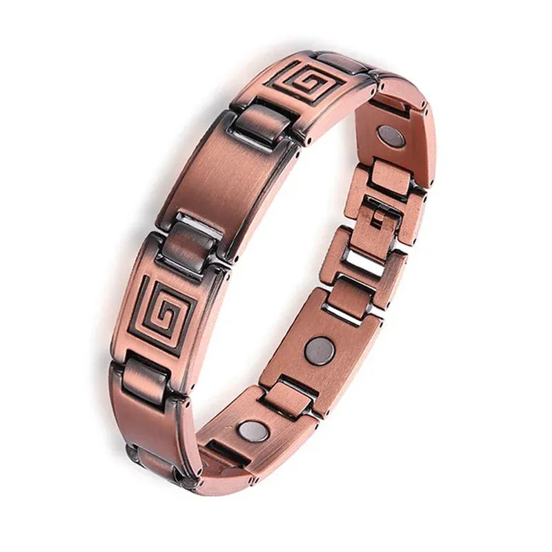 HealthCare Titanium Steel Double Row Magnetic Bangle Anti-Fatigue Therapy Bracelets for Men Arthritis Pain Relief Energy Jewelry