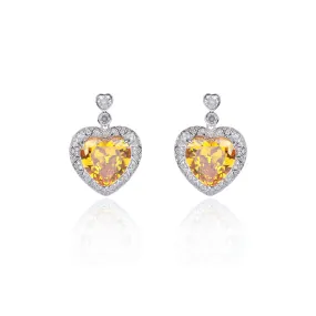 Heart Cubic Zircon Dangle Wedding Earring, Women Girl Accessories Jewelry CE11705